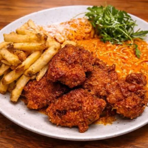 Ros&eacute;  Pasta and Fried Chicken