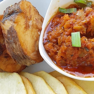 Fried Yam with Fish