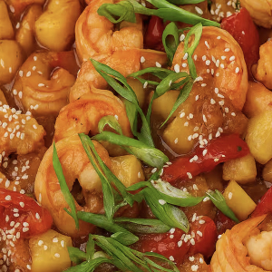 29. Crevettes &agrave; la sauce aigre-douce