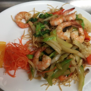 27. Chow mein aux crevettes