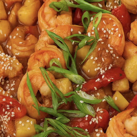 29. Crevettes &agrave; la sauce aigre-douce