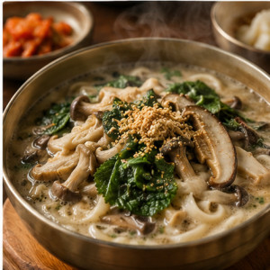 Perilla Mushroom Kalguksu / 버섯들깨칼국수