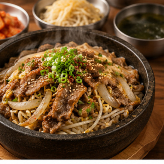 Beef Brisket & Bean Sprout Stir-Fried Rice Bowl / 차돌숙주 덮밥
