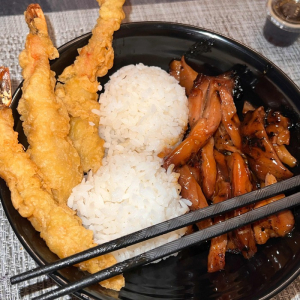 Chicken Teriyaki and Prawn Tempura