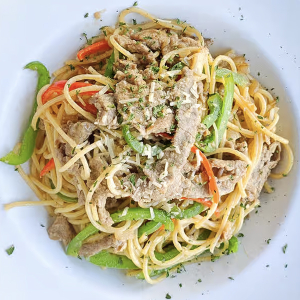 Creamy Bulgogi Spaghetti + Drink