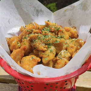 Spicy Garlic Popcorn Chicken