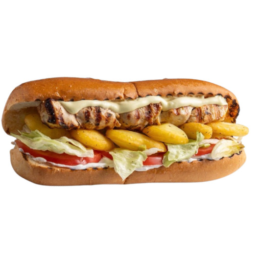 Chicken Souvlaki on a Bun