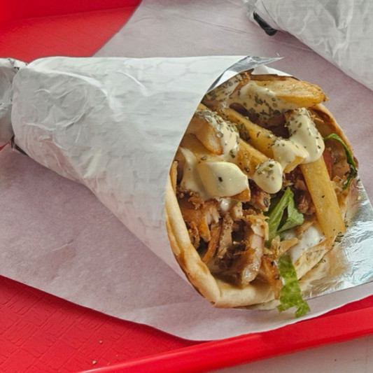 Chicken Gyros on a Pita Wrap