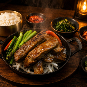 16. Garlic Soy-Marinated Pork Back Ribs Rice Combo