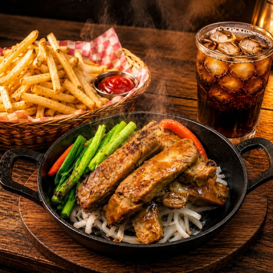 19. Garlic Soy-Marinated Pork Ribs & Fries Combo