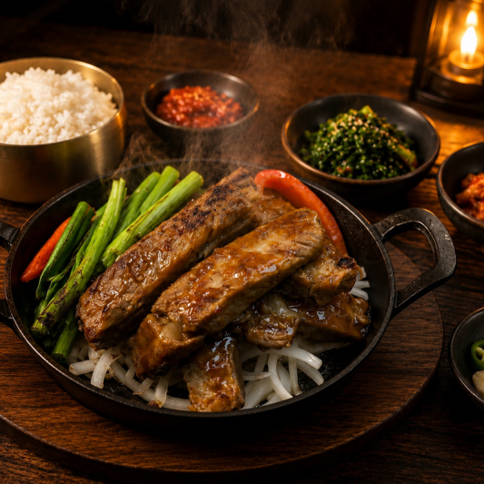 16. Garlic Soy-Marinated Pork Back Ribs Rice Combo