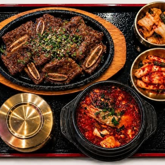 Soft Tofu Soup + LA Galbi / 순두부 + 갈비