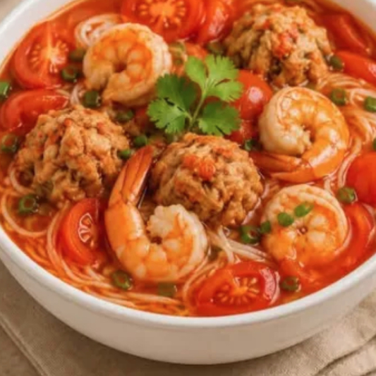 Tomato Shrimp Crab Vermicelli Soup 