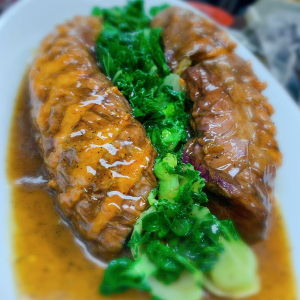 Stuffed (Shrimp) Eggplant 盘龙茄子