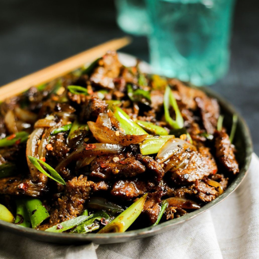 Stir-Fried Beef in Cumin Sauce 爆炒孜然牛肉