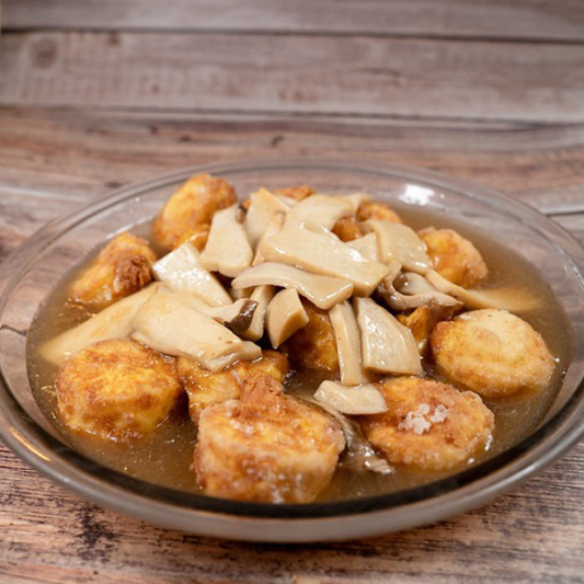 Egg Tofu with King Mushrooms 皇子菇玉子豆腐