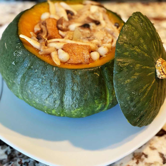 Mixed Mushrooms in a Japanese Pumpkin 雜菌南瓜盅