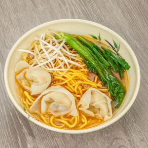 Fish Skin Dumplings with Noodle Soup