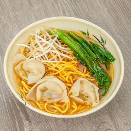 Fish Skin Dumplings with Noodle Soup