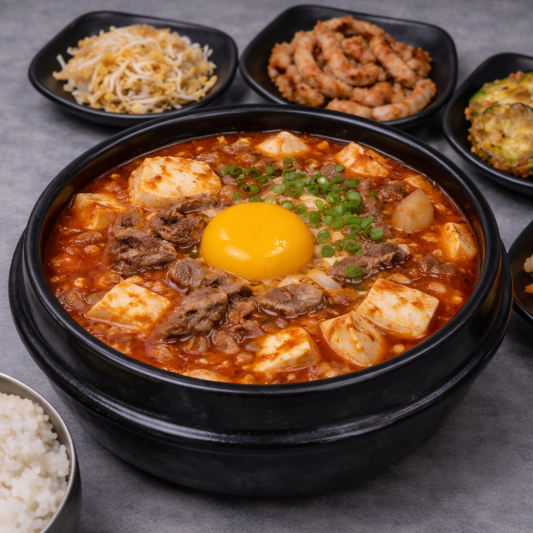 Vegetable Soft Tofu Stew / 야채 순두부찌개
