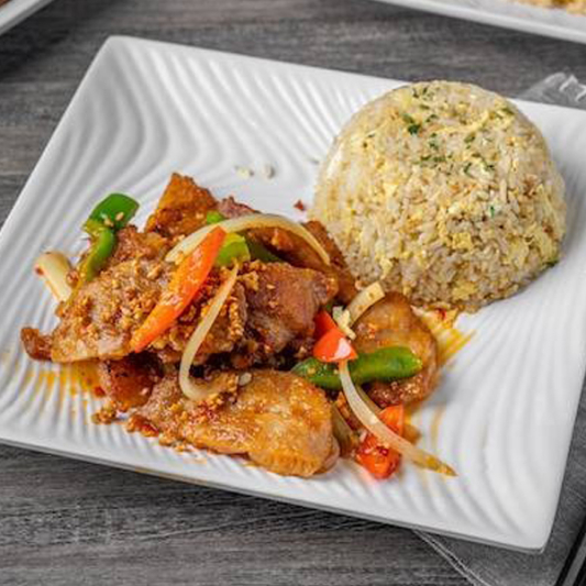 Spicy Pork Chop with Egg Fried Rice 椒鹽肉排配炒飯