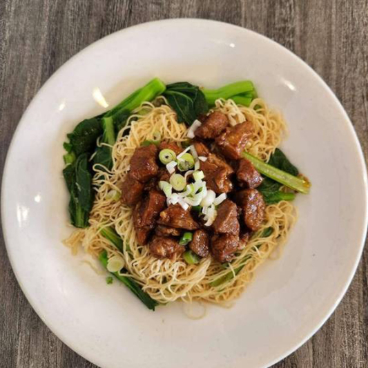 Spicy Dice Pork Lo Mein 辣辣五香肉丁撈麵 金蒜海鮮炒米粉/飯