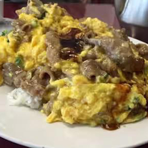 Scrambled Eggs with Beef Lunch Plate