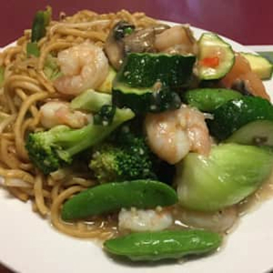 Prawns with Assorted Vegetables Lunch Plate