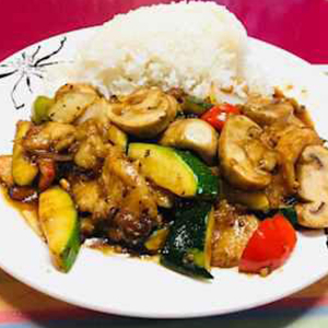 Rock Cod with Black Bean Sauce Lunch Plate