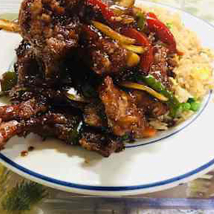 Black Pepper Pork Chop Lunch Plate