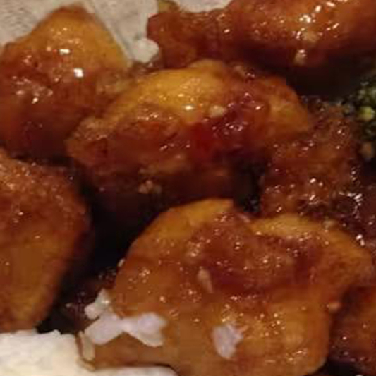 General Tso's Meatless Chicken over Rice Lunch Plate