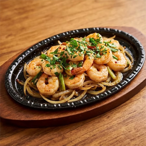 E12. Grilled Garlic Butter Shrimp with Vegetables 새우 버터구이
