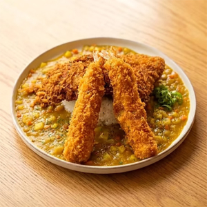 Shrimp & Fish Cutlet with Korean-Style Curry 새우&생선까스 카레정식 