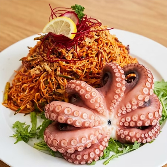 Steamed Whole Octopus (Tako) & Spicy Noodles 통문어 비빔국수 