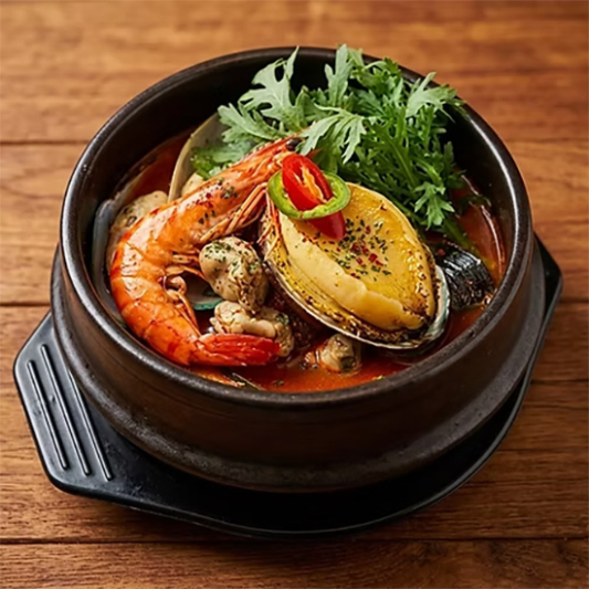 Seafood Ttukbaegi (Spicy Seafood Stew) 해물뚝배기 