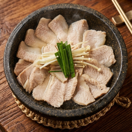 Boiled Pork Jowl (Pork Jowl Suyuk) 항정살 수육