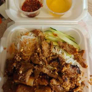 Grilled Pork & Egg Roll Vermicelli / Bun Thit Nuong & Cha Gio