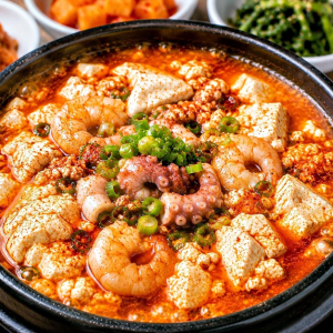 Seafood Soft Tofu Includes 5 Side Dishes and Rice