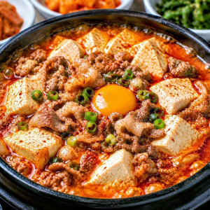 Beef Soft Tofu Includes 5 Side Dishes and Rice
