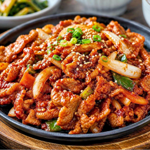Spicy Pork (제육볶음) Includes 5 Side Dishes and Rice