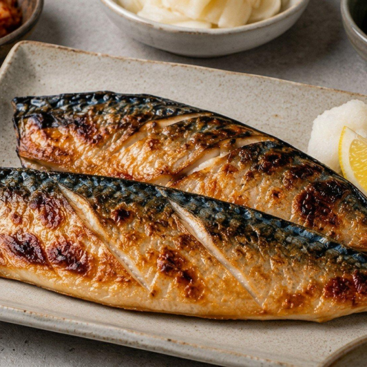 Mackerel (2 pcs) (고등어) Includes 5 Side Dishes and Rice