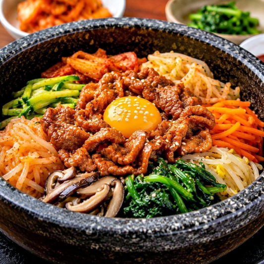 Spicy Pork Dolsot Bibimbap Includes 5 Side Dishes