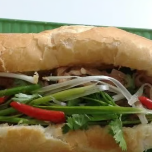 Shredded Pork Meat & Skin Sandwich (B&aacute;nh M&igrave; Thịt B&igrave; Heo)
