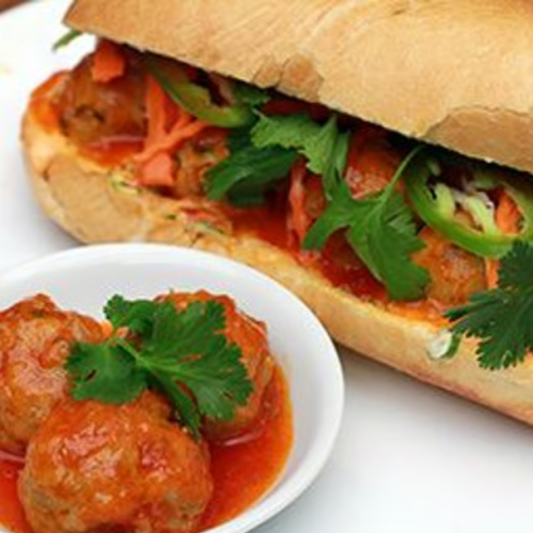 Pork Meat Ball Sandwich (B&aacute;nh M&igrave; X&iacute;u Mại)