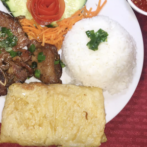C12. Fried Shrimp Cake and Grilled Pork Chop