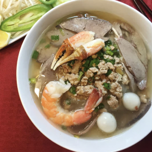 H3. Seafood and Pork Heart Noodle Soup