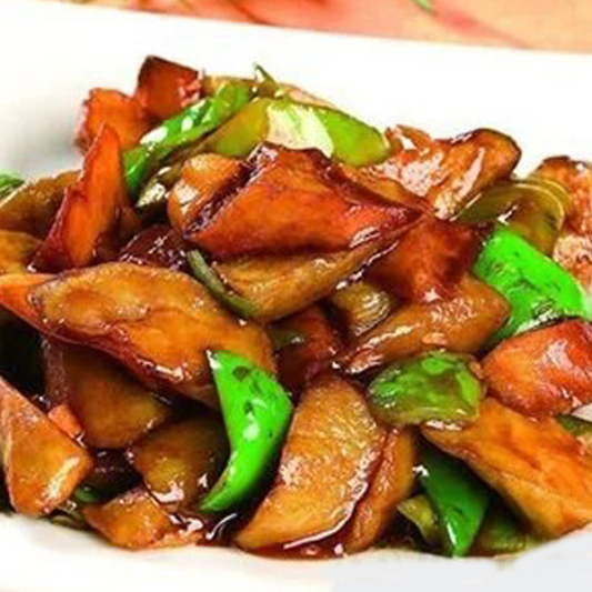 Stir-Fried Eggplant, Green Pepper & Potato