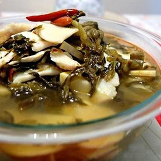 Pickled Vegetables with Fish Soup