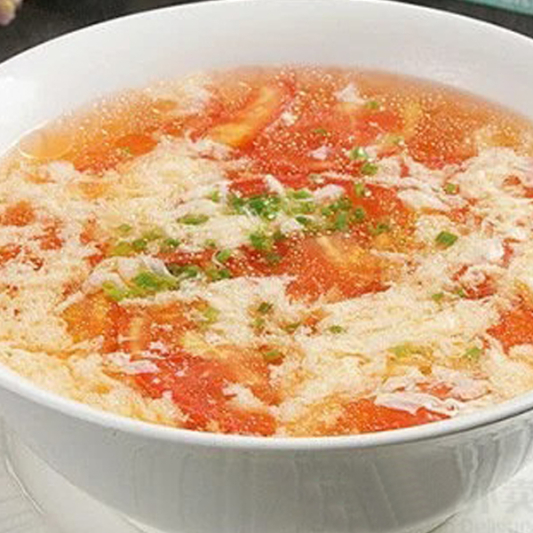 Swirled Egg in Tomato Soup