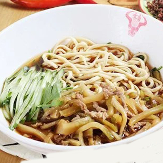 Shredded Pork with Vegetables & Noodle in Soup